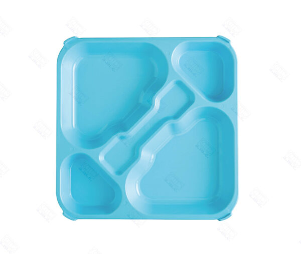 BANDEJA CUADRADA EN POLICARBONATO DE 5 COMPARTIMENTOS 330 X 330 X 35 MM